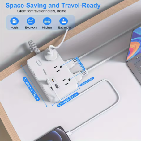 Multicontacto con usb, tipo C y carga rapida